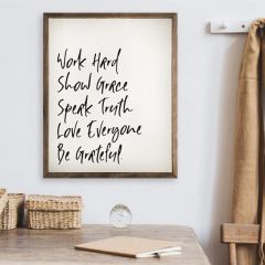 Work Hard Show Grace White Wall Art