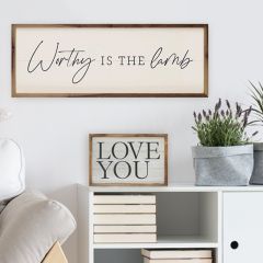 Worthy Is The Lamb White Framed Sign
