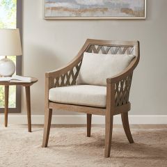 Woven Barrel Back Accent Chair