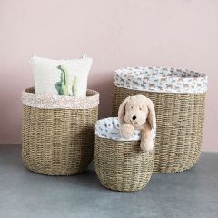 Woven Basket With Pattern Insert Set of 3