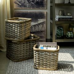 Woven Farmhouse Nesting Baskets Set of 3