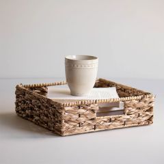 Woven Seagrass Small Square Basket Tray