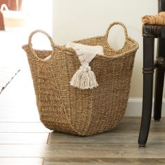 Woven Seagrass Tapered Storage Basket