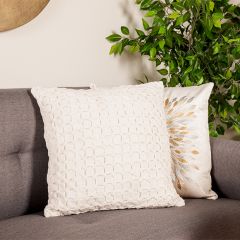 Woven Smocked Pattern Accent Pillow