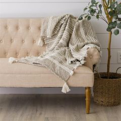 Woven Textures Cotton Throw With Tassels