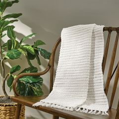 Woven Textures Solid Fringed Throw