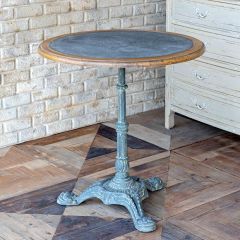 Zinc Top Round Accent Table
