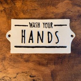 Wash Your Hands Wall Plaque Set of 2