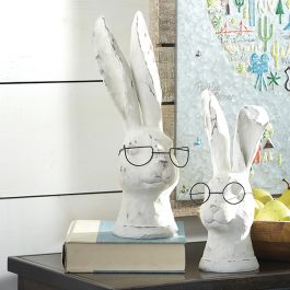 Decorative Rabbit With Glasses Tabletop Statue