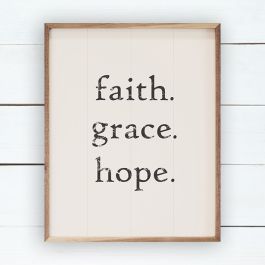 Rustic Grace*Faith*Hope Primitive Wood Sign 
