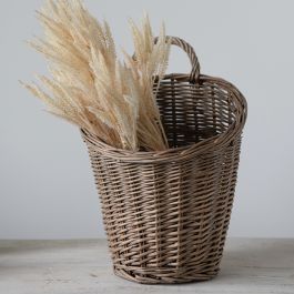Rattan Wall Basket With Handles