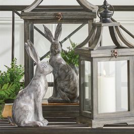 Sitting Rabbit Statues Set of 2