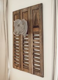 Wood Shutter Wall Decor 46 Inch Set of 3