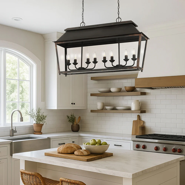 Modern Black Island Pendant Light With Crystal Shade – 1-Light Mini Pendant For Kitchen, Dining Room, Hallway Or Living Space (Dimmable, E26 Base)
