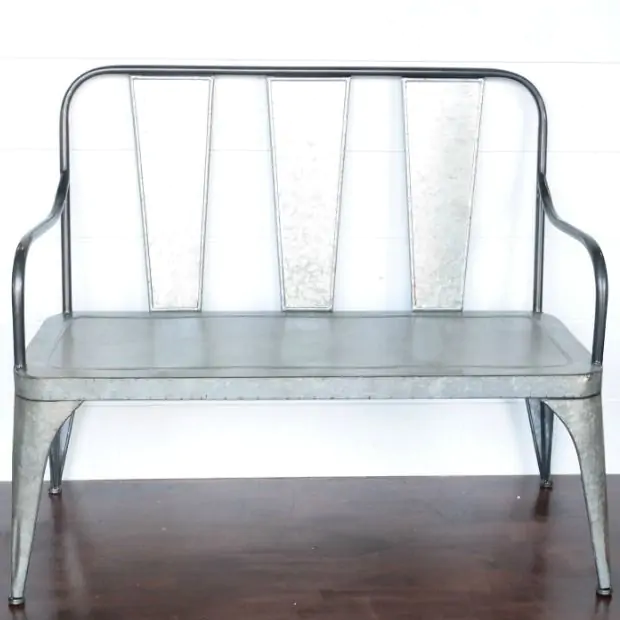 Retro Inspired Metal Bench Antique Farmhouse