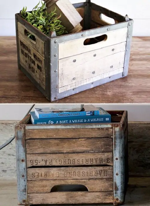 ビンテージ vintage l milk crate AFH Found: Vintage Wood Milk Crate | Antique Farmhouse