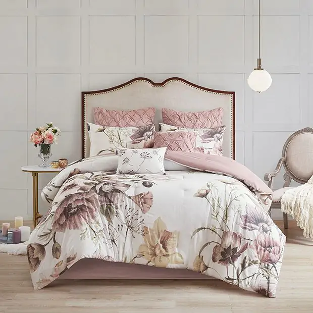 Queen blush comforter set discount