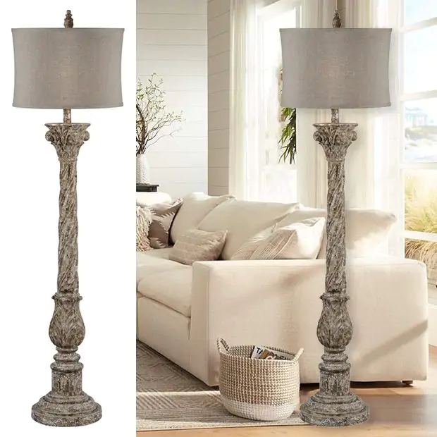 White farmhouse floor lamp cheap