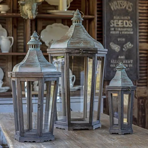 French Quarter Candle Lantern Collection Set of 3 | Antique Farmhouse