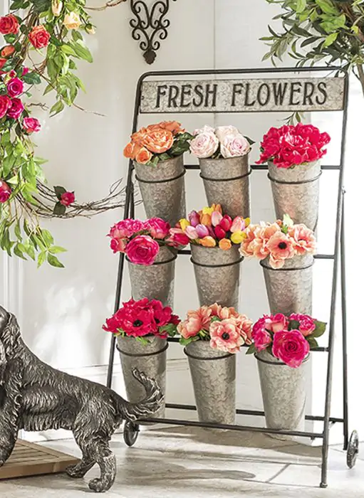 Iron Flower Display Stand | Antique Farmhouse
