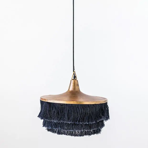 Fringe Pendant Lamp Antique Farmhouse