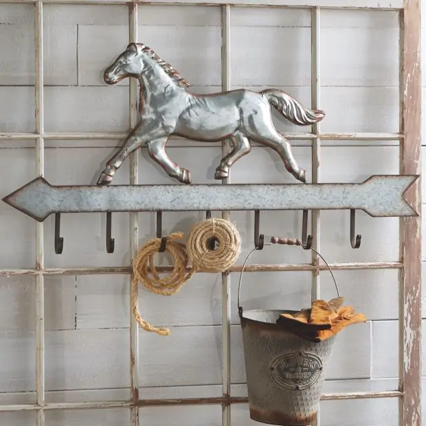 Farmhouse Wrought Iron Hat Stand Tuscan Farmhouse Ox Yoke Coat Rack