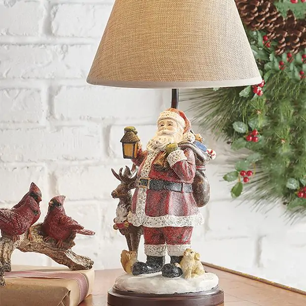 Holiday Santa Table Lamp | Antique Farmhouse