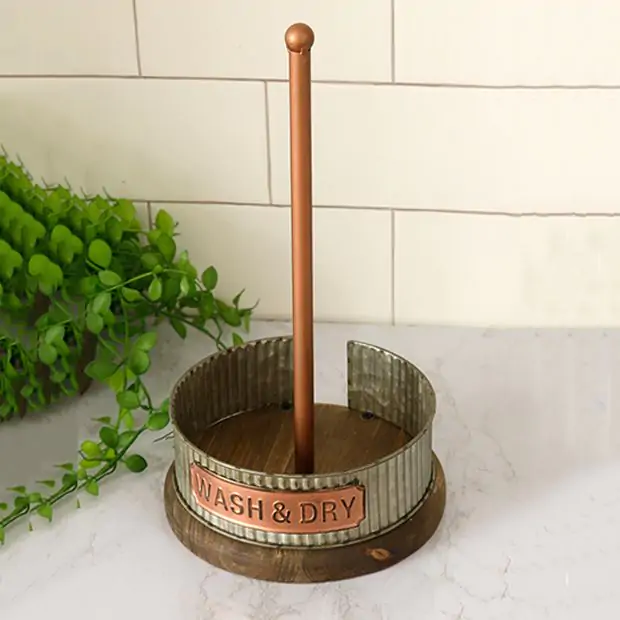 Rustic Farmhouse Countertop Paper Towel Holder Antique Farmhouse