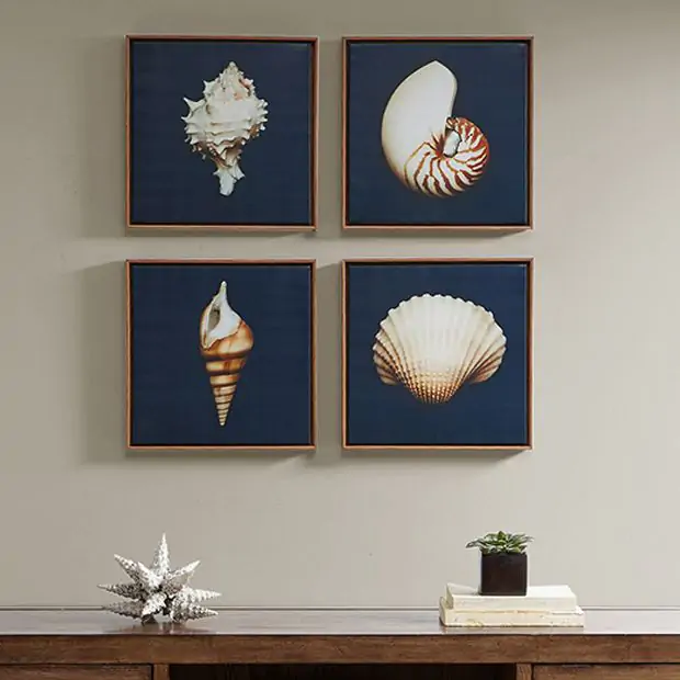 Modern Shell - Modern Shell Wall Art Set of 4 | Antique Farmhouse