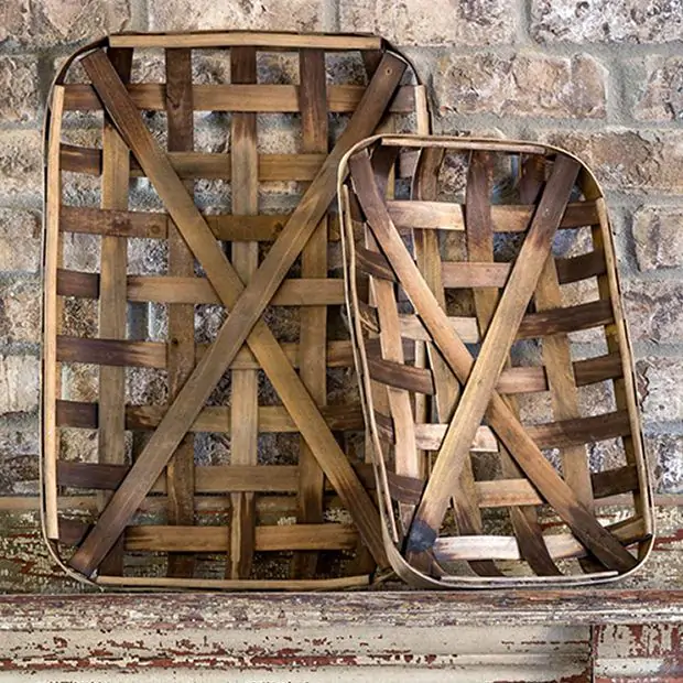 tobacco basket original use Small Tobacco Baskets Set of 2