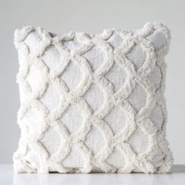 White cotton throw pillows on sale