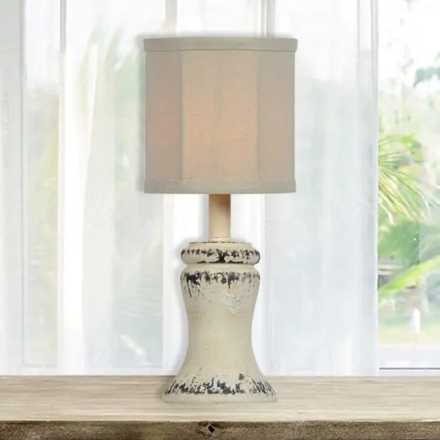 Distressed Cottage Table Lamp Antique Farmhouse