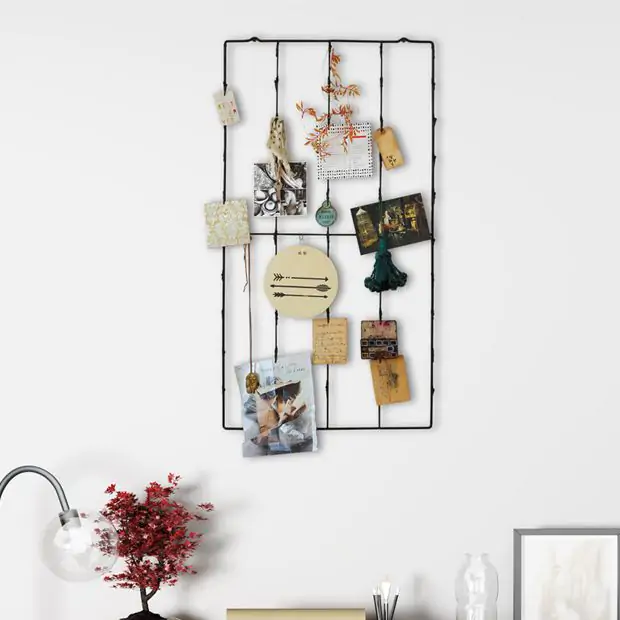 Large Metal Photo Wall Rack Antique Farmhouse