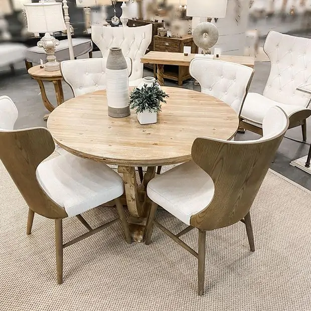 Modern Wingback Dining Chair Set of 2 Antique Farmhouse