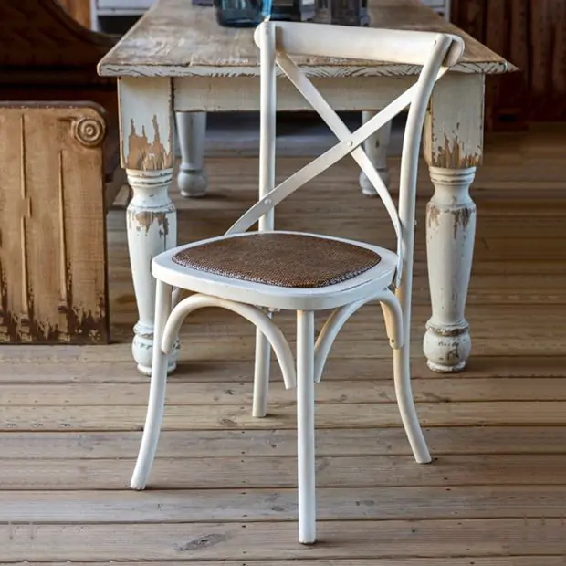 Painted Distressed Cross Back Chair Set of 2 | Antique Farmhouse
