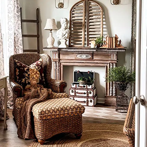 Stately Wood Carved Wall Mantel | Antique Farmhouse