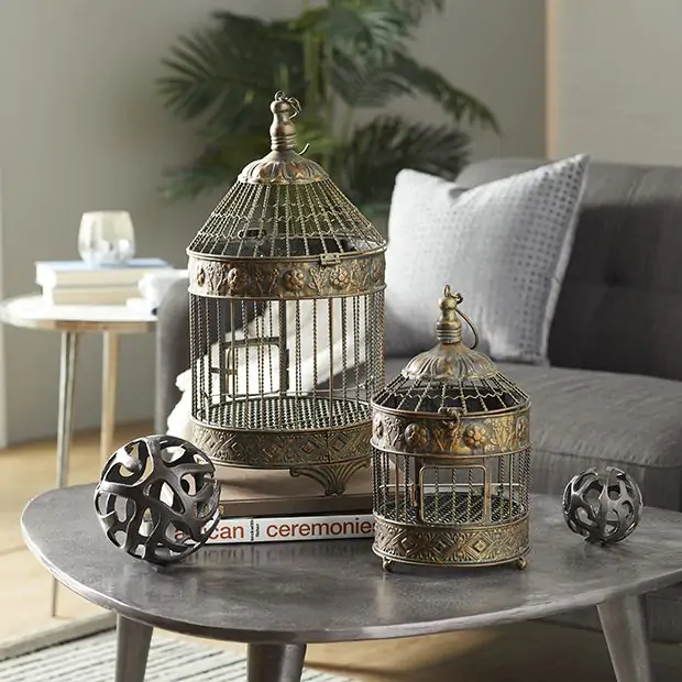Gold decorative bird cage new arrivals
