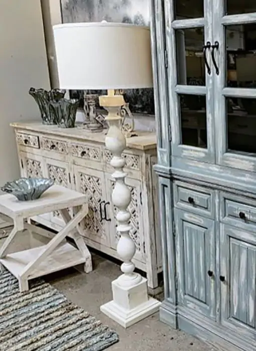White shabby chic floor lamp discount