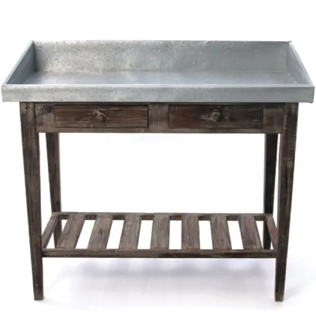 Potting bench metal top discount