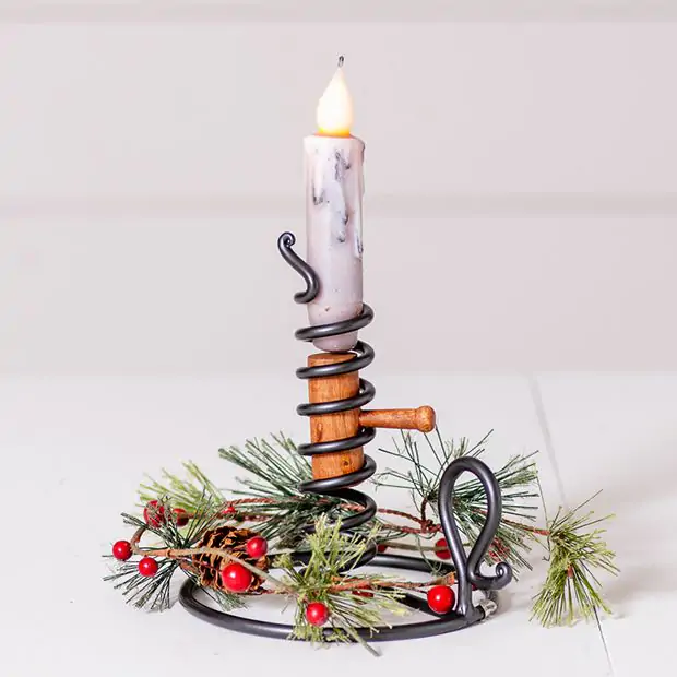 Wrought Iron Courting Candle Stand Set of 2 | Antique Farmhouse