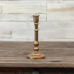Gold Finished Antiqued Taper Holder 9 Inch