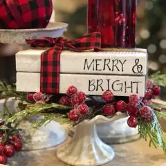 Merry and Bright Decorative Book Stack