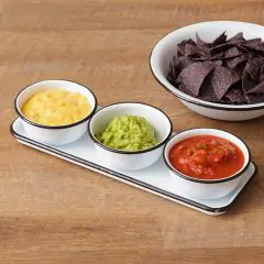 3 Enamelware Bowls with Tray