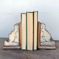 Wood and Metal Cornice Bookends