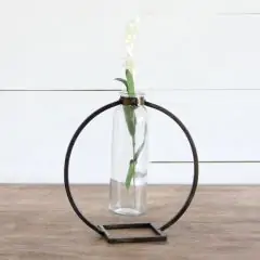 Bud Vase in Metal Circle