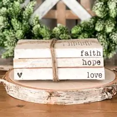 Faith Hope Love Decorative Book Stack