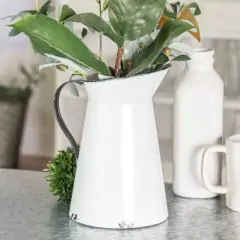Country Cottage Metal Pitcher Vase