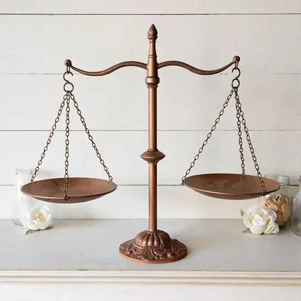 Decorative Antique Metal Farmhouse Scale Candle Holder Country Home Table Decor 