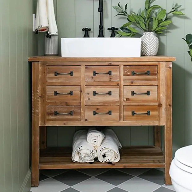 9 Drawer Console Table Antique Farmhouse, Over The Toilet Console Table