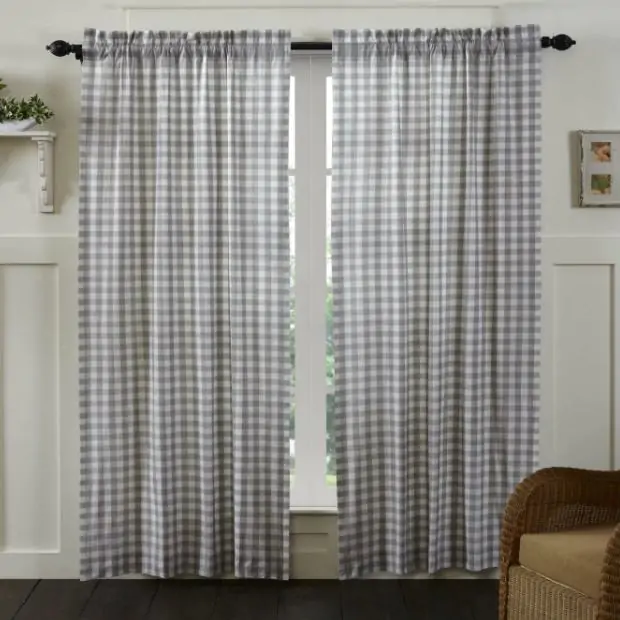 Classic Buffalo Check Curtain Panel Set, Classic Check Shower Curtain Sets
